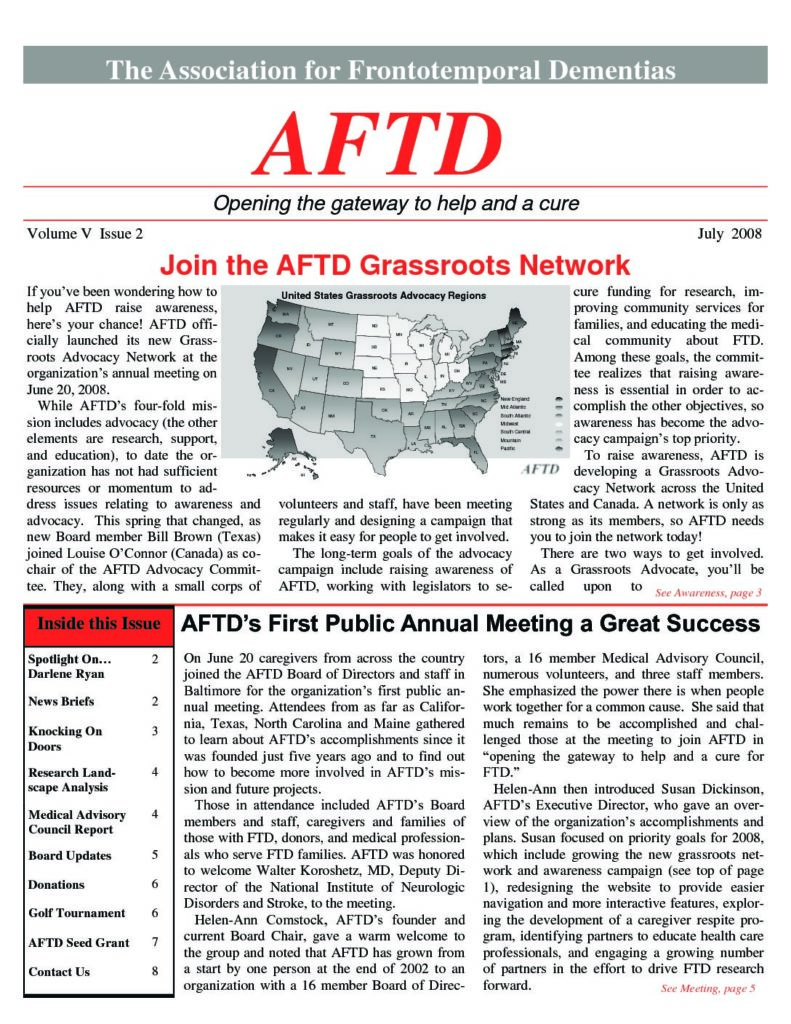 AFTD News Summer 2008