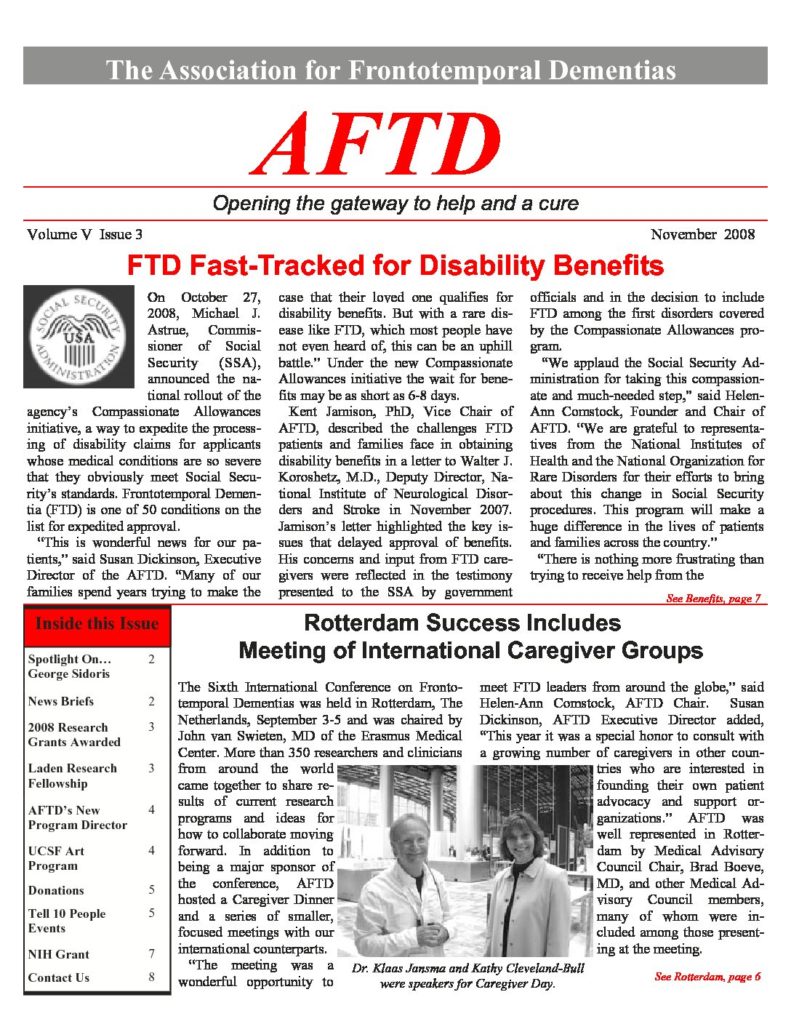 AFTD News Fall 2008