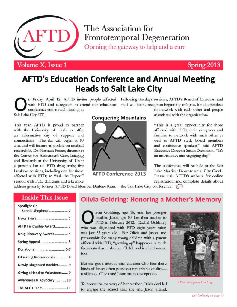 AFTD News Spring 2013