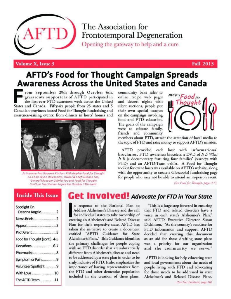 AFTD News Fall 2013