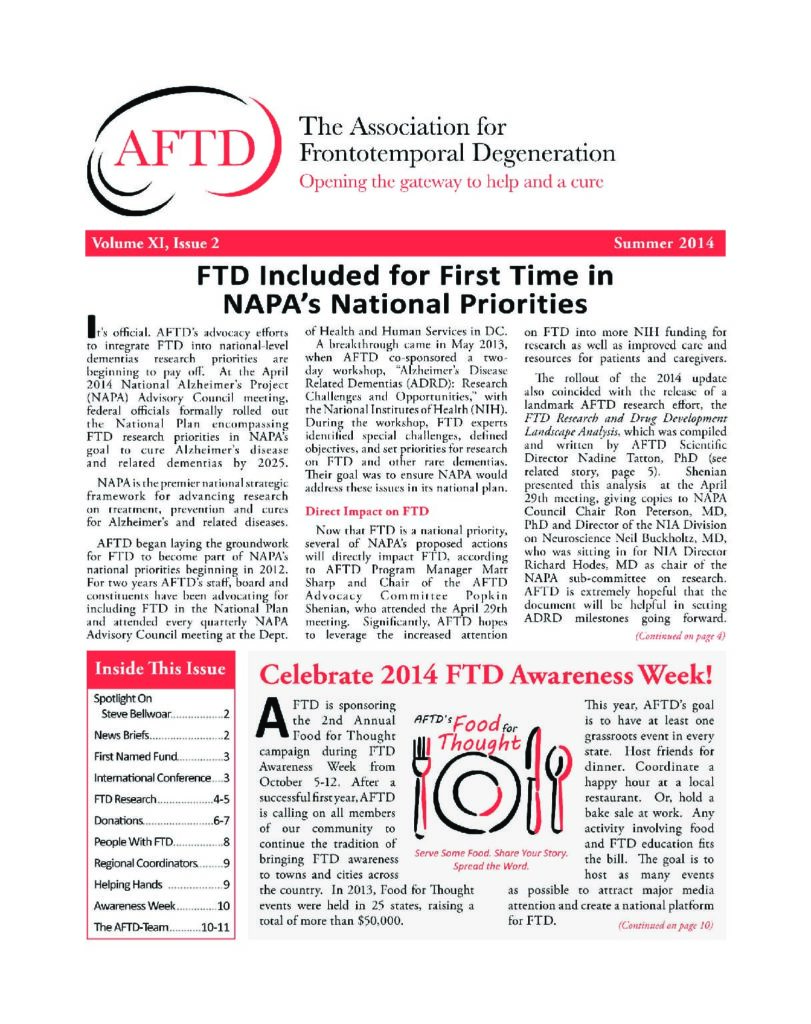 AFTD News Summer 2014