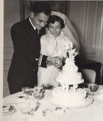 Dr. Albert and his wife, Joan, on their wedding day.