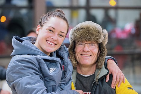 volunteer of the month cass hanlon and her father image