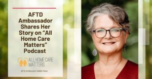 Image: AFTD Ambassador Debbie Elkins shares her story on podcast.