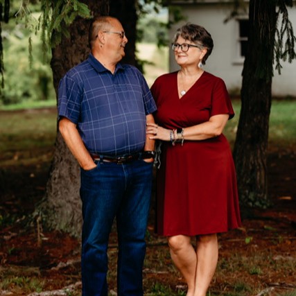 Debbie Elkins with her husband Chuck, who is living with FTD