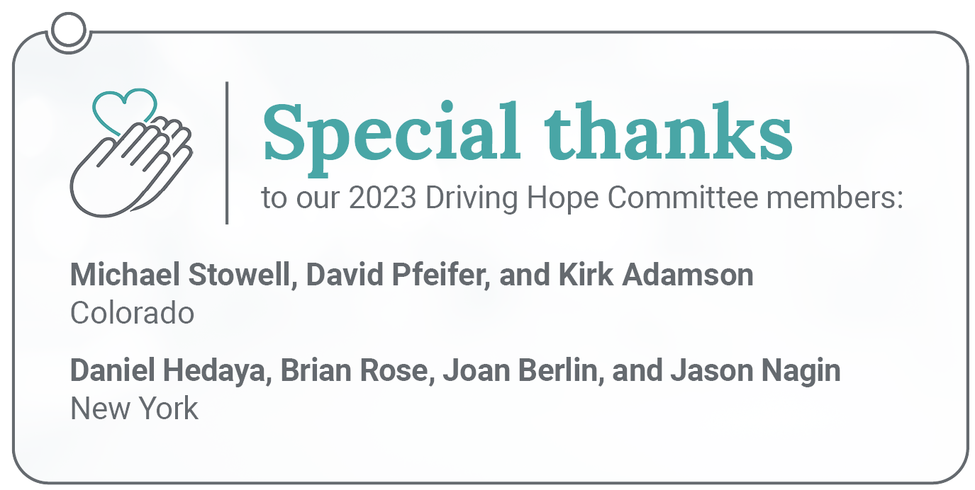 Special Thanks - Driving Hope - IR24